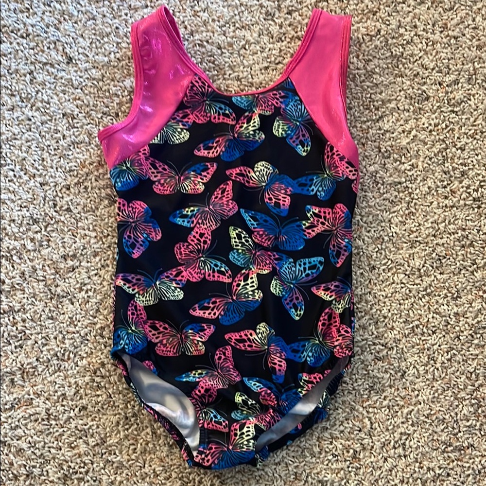 Colorful Butterfly Kids Gymnastics Leotard